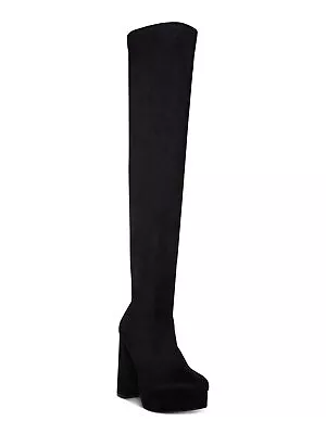 MADDEN GIRL Womens Black 1 Inch Platform Orin Round Toe Block Heel Boots 10 M • $18.99