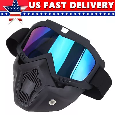 Modular Motocross Face Mask Goggles Motorcycle ATV BMX Off Road Eyewear Glasses • $13.29