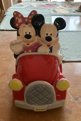 VTG Disney Mickey And Minnie Mouse Houston Harvest Red Car Cookie Jar • $45