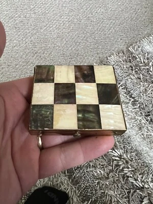 $19.95 • Buy  Vintage (Mother Of Pearl?) Checker Pattern Compact