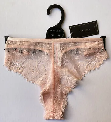 £4.99 • Buy New Look Womens Pink Lace Thong Low Rise Underwear Lingerie Pants BNWT - Size 10