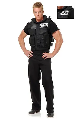 Adult SWAT Team Vest Police Cop Halloween Costume Accessory - Charade CH02545 • $14.99