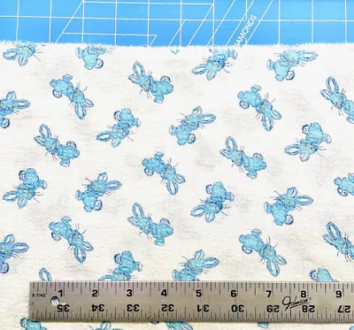 Vintage 30s 40s Easter Blue Bunny Novelty Texture Fabric BTHY - 18  X 30  • $18