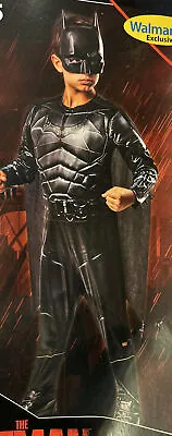 Boys S 6-7 ~OR~ M 8 Batman Halloween Costume Muscle Chest Jumpsuit Cape Mask • $14.49