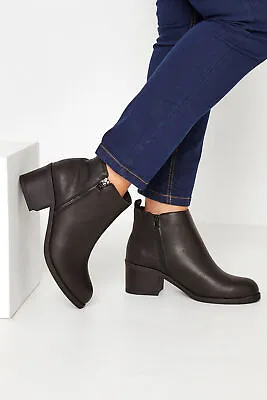 Side Zip Block Heel Boots In Wide Fit & Extra Wide Fit • £44.99
