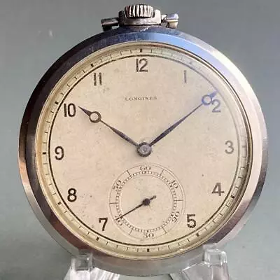 LONGINES Vintage Pocket Watch Manual Winding Breguet Hand Small Second 47mm • $399