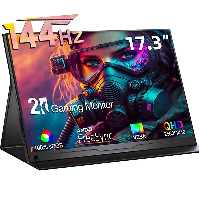 2K 144Hz Portable Gaming Monitor 17.3  HDMI USB C Second Screen For Xbox Switch • $299.99