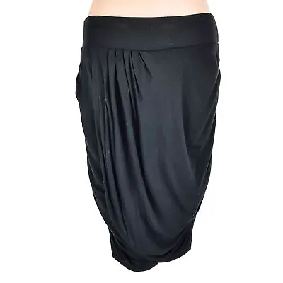 $30.06 • Buy ZARA BASIC Evening Collection Black High Waist Women's Draped Tulip Skirt Sz 10