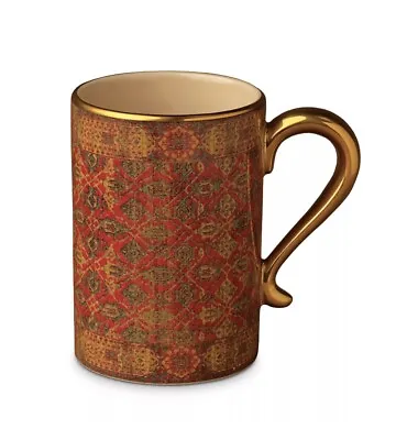 NEW NWOB L’Objet Tabriz Rug Mug Red Gold Carpet Coffee Tea Cup Hand Gilded 24k • $49.99