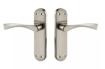 Winged Internal Chrome Door Handles On Backplate - Brushed Chrome Finish • £11.49