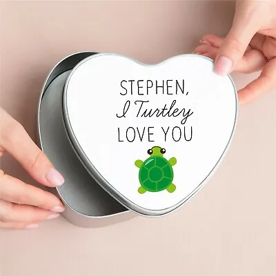 Personalised I Turtley Love You Memory Tin Gift Box Valentine's Keepsake Gift • £17.99