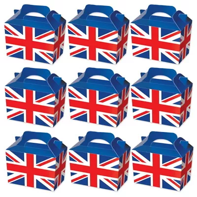 Union Jack Flag D Day Anniversary Street Party Food Lunch Cake Boxes Cardboard • £1.75
