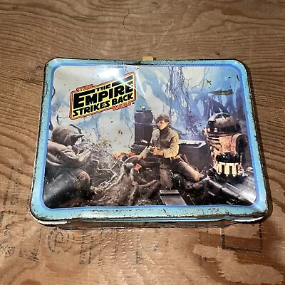 Star Wars TIN ESB LUNCHBOX With Thermos Empire Strikes Back Vintage 1980 DENT • $39.99