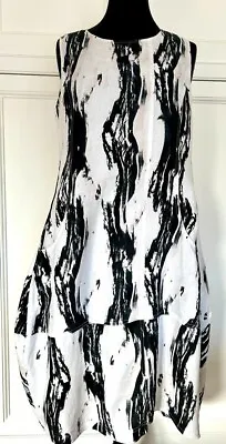 Gorgeous Ladies MARCO POLO 100% Linen Sleeveless Lined BALLOON DRESS Size 10 • £9.99