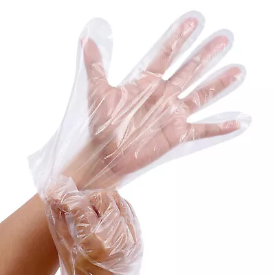 £3.99 • Buy 1000pk Disposable Plastic Gloves PE Polythene Clear Catering Food Car Safe Prep