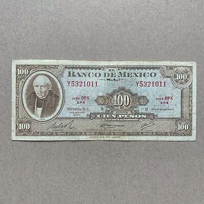 Mexican 100 Pesos Billetes 1972 Mexico Currency Banknote Paper Money Memorabilia • $17.95