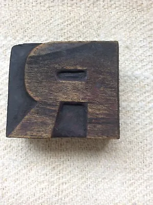 £7 • Buy Vintage Printers Block Letterpress Wooden Printing Letter R