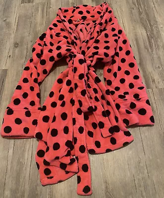 Victoria’s Secret PINK XS Pink And Black Polkadot Bathrobe Sleepwear • $8.99