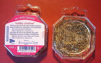 £3 • Buy 10mm X 0.65mm 1000count BRASSED QUALITY SEQUIN ART / APPLIQUE / HOBBY CRAFT PINS
