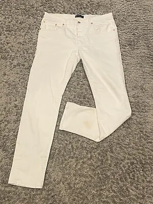 Men’s Purple Brand White Denim Jeans P001 Slim Fit Low Rise Sz 36 (Stains) • $48.95