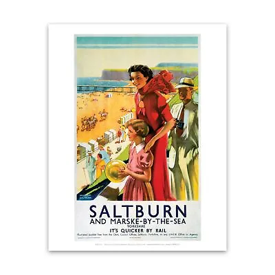 Saltburn And Marske By The Sea Yorkshire 28x35cm Art Print By Railway Posters • £9.99