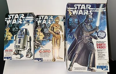 Vintage MPC Star Wars Model Kits Darth Vader C-3PO R2-D2 Open Box • $99.99