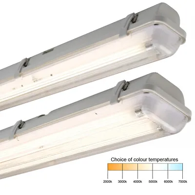 6FT LED T8 IP65 Single / Twin IP65 Weatherproof Batten Fitting With LED Tube • £79.66