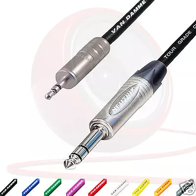 Stereo Mini Jack To Stereo 1/4  Jack Lead. Van Damme Cable. Neutrik Headphone • £26.25