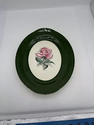 Vintage Homer Laughlin Nautilus Pink Rose Dark Green Trim 12”Lx 9”W Platter • $10