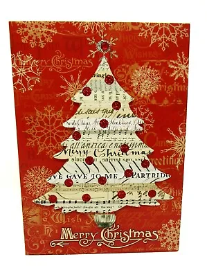 Punch Studio 15 3D Christmas Cards & Envelopes Script Music Tree 14970 5  X 7  • $23.95