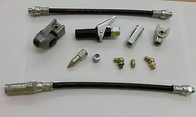 £23.75 • Buy Grease Gun Accessory Ends Hydraulic Slide On Coupler Nipples Zerk & Hoses 1/8  G