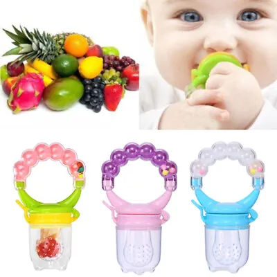 Baby Silicone Pacifier Food Feeder Feeding Dummy Teethers Fruit Bite Bag Toy New • $2.98