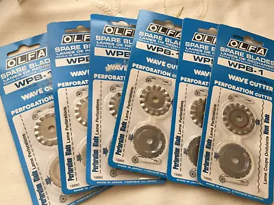 6 PACKS Vintage OLFA Rotary Cutter Circular Spare Blades WPB-1 Wave/perforation • £8