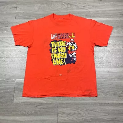 Vintage Shirt Mens Large Orange Home Depot Run 90s Single Stitch • $19.99