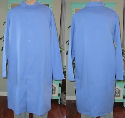 Best Medical L/S Lab Coat Gown Snaps & Side Vents 44  Length Sizes L To 5X Blue • $19.99