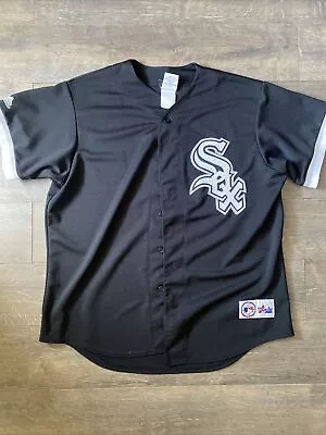 Vintage Chicago White Sox Majestic Baseball Jersey Black MLB Mens Size XL • $30