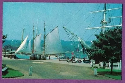 Mystic Ct Vtg Chrome Pc Mystic Seaport Admiral Donald Macmillian Ship Bowdoin • $1.89