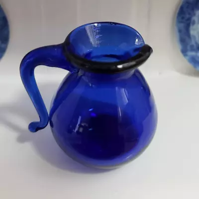 1:12 Miniature Blue Glass Jar Water Pitcher Jug Macaron Candy Jar • $7.99