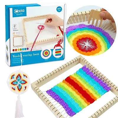 Wooden Multi Weaving Loom Kit For Kid Art And Craft Mini Loom 9x9in Crafting Kit • $32.41