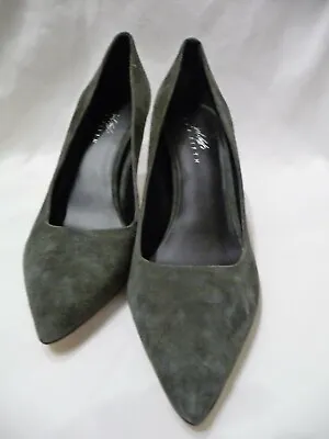 Lord And Taylor Green Moss/olive  Genuine Suede High Heel Pumps Size 9.5 New • £27.54