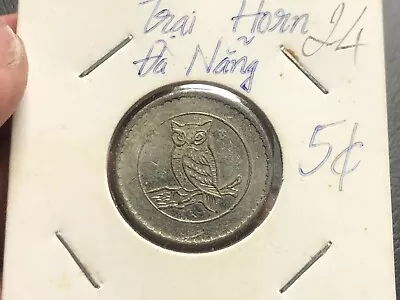 5 Cent Horn Camp Da Nang MPC Token South Viet Nam Vintage Rare_LDP Shop. • $40