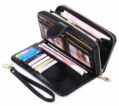 Cartera De Mujer Monedero Con Cierre Y Tira Bolso De Mano Women Strap Wallets • $18.04