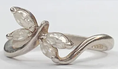 VTG Sterling 925 Signed CW Charles Winston Cubic Zirconia Butterfly Ring SZ 8 • $29.95