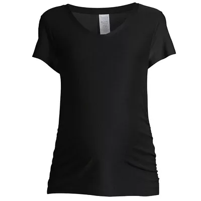 Time And True Womens Maternity Short Sleeve Tee Small New With Tags Black Soft • $11.98