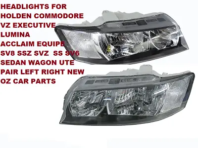 Black Headlights For Vz Ss Holden Commodore Sedan Wagon Ute Pair New • $399