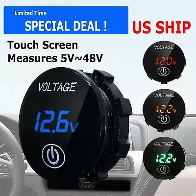 DC 12V-24V LED Panel Digital Voltage Volt Meter Display Voltmeter Motorcycle Car • $8.49