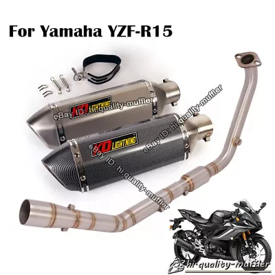 Motorcycle Full Exhaust System Muffler Pipe Slip On For Yamaha YZF-R15 MT15 • $190.69