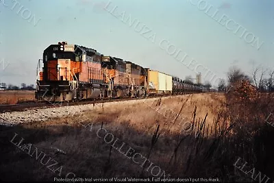 Original Slide Milwaukee Road  SD40-2's At Morocco IN Dec 1984 • $5