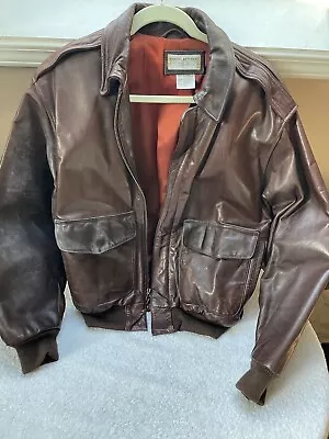 Banana Republic SafariVintage 80s A2 Bomber Leather Jacket Flight Brown Men's 36 • $95