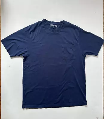 Vilebrequin Shirt Mens Large Navy Blue Short Sleeve Crewneck Pima Cotton Turtle • $19